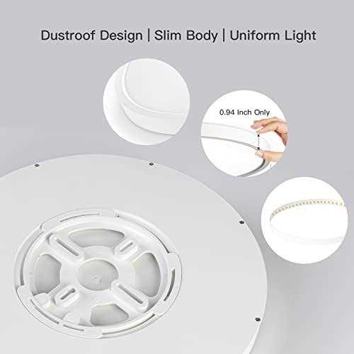 Roomratv Flush Mount Ceiling Light Fixture with Remote Control Nightlight - Image 2