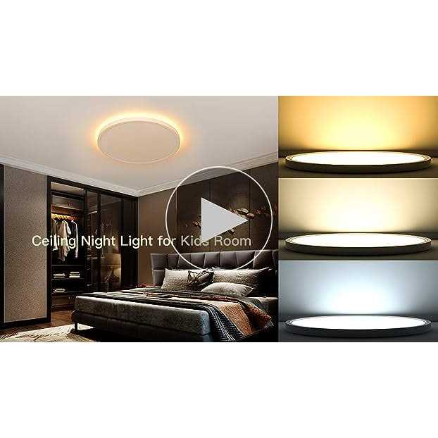 Roomratv Flush Mount Ceiling Light Fixture with Remote Control Nightlight - Image 4