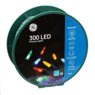 GE StayBright 300-Count 74.4-ft Multicolor LED Plug-In Christmas String Lights