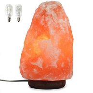 Spantik 7 inch Himalayan Salt Lamp with Dimmer Cord Night Light Natural Crystal Rock Classic Wood Base Authentic from Pakistan