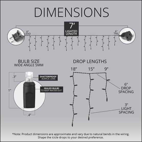 Wintergreen Lighting 70 5mm Cool White SoftTwinkle LED Icicle Lights - Image 4
