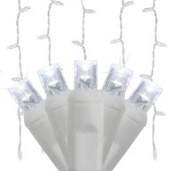 Wintergreen Lighting 70 5mm Cool White SoftTwinkle LED Icicle Lights