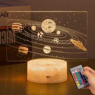 Solar System 3D Optical Illusion Lamp Universe Space Galaxy LED Night Light with Remote for Space Lover Boys and Girls as a Best Gifts