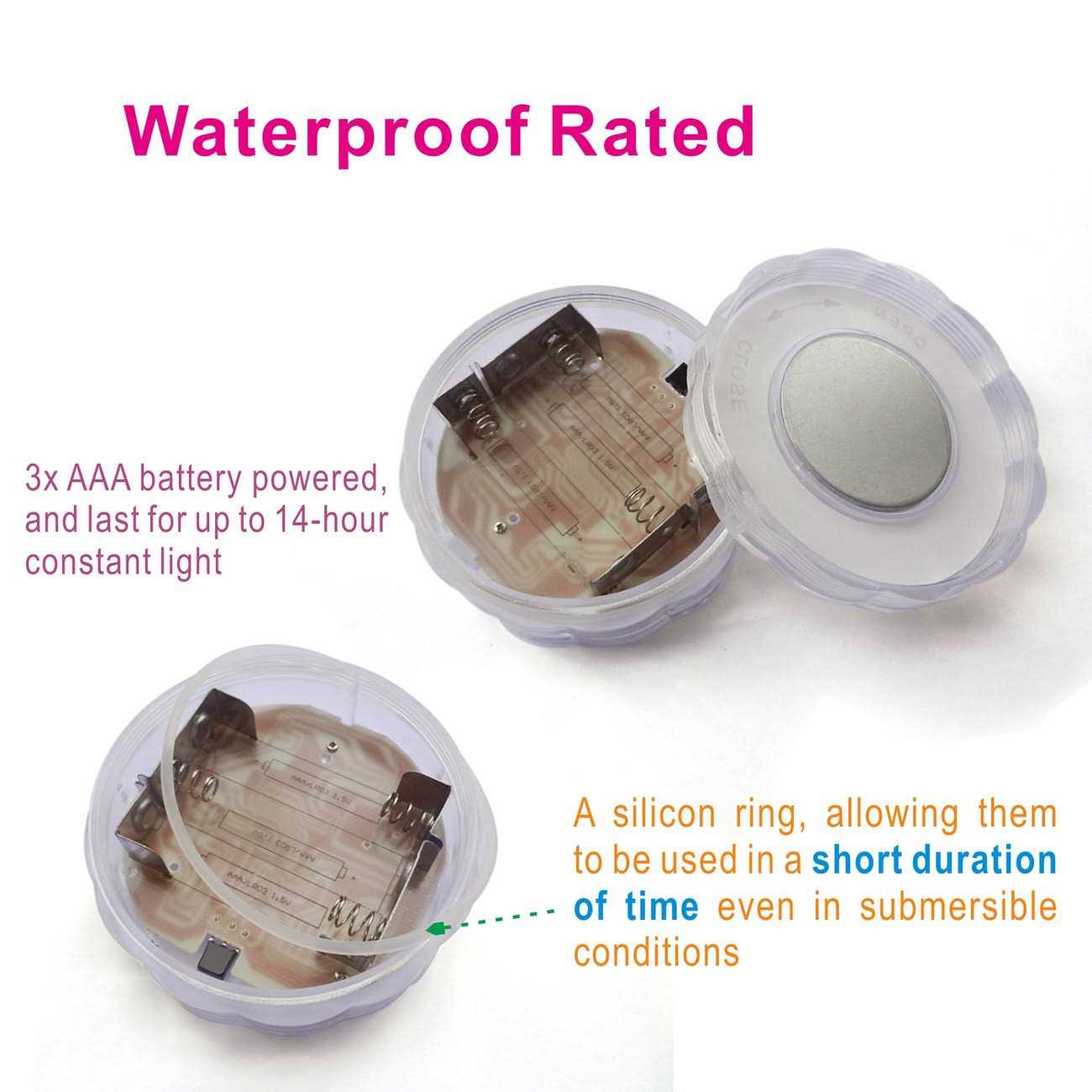 Tripop Waterproof LED Vase Light,Glass,RGB Color Changing and Batteries Operated Floral Lamp W/ Remote Control - Image 3