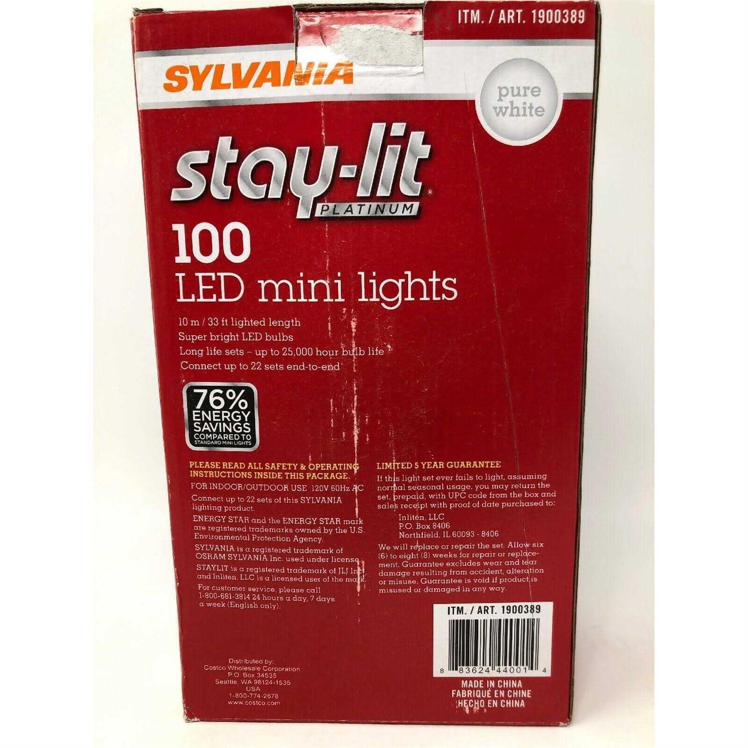 Sylvania Stay-Lit Platinum 100 LED Mini Lights Pure - Image 2