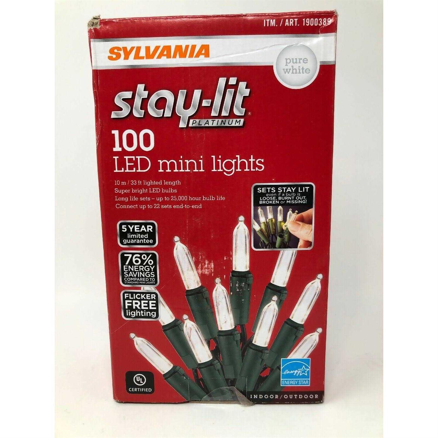 Sylvania Stay-Lit Platinum 100 LED Mini Lights Pure - Image 3