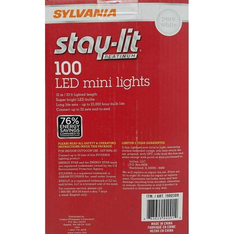 Sylvania Stay-Lit Platinum 100 LED Mini Lights Pure - Image 5