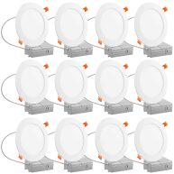 TDLOL 12 Pack Recessed Lighting 6 Inch with Junction Box 12W 120W Eqv Recessed Lighting