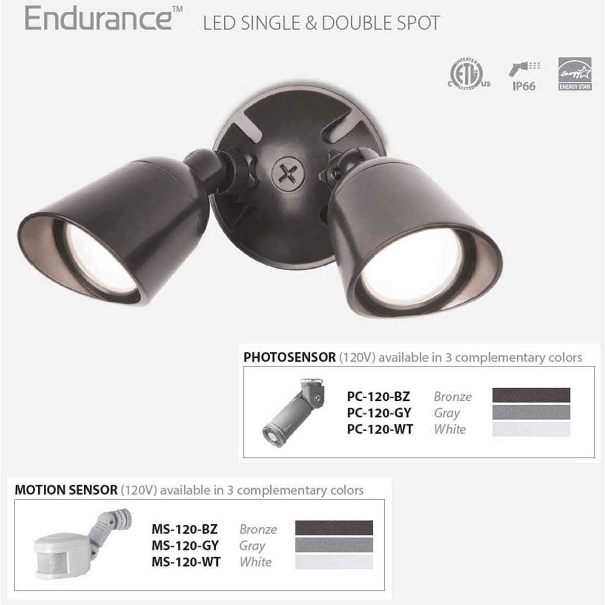 WAC Lighting Endurance Double LED Spot Light WP-LED430-30-A - Image 3