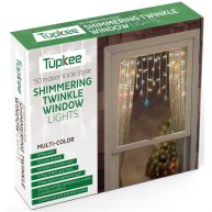 Tupkee Shimmering Twinkle Window Icicle Lights 3 Feet 50 Clear Incandescent Christmas Indoor Outdoor Random Twinkle Icicle Lights