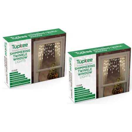 Tupkee Shimmering Twinkle Window Icicle Lights 3 Feet 50 Clear Incandescent Christmas Indoor Outdoor Random Twinkle Icicle Lights