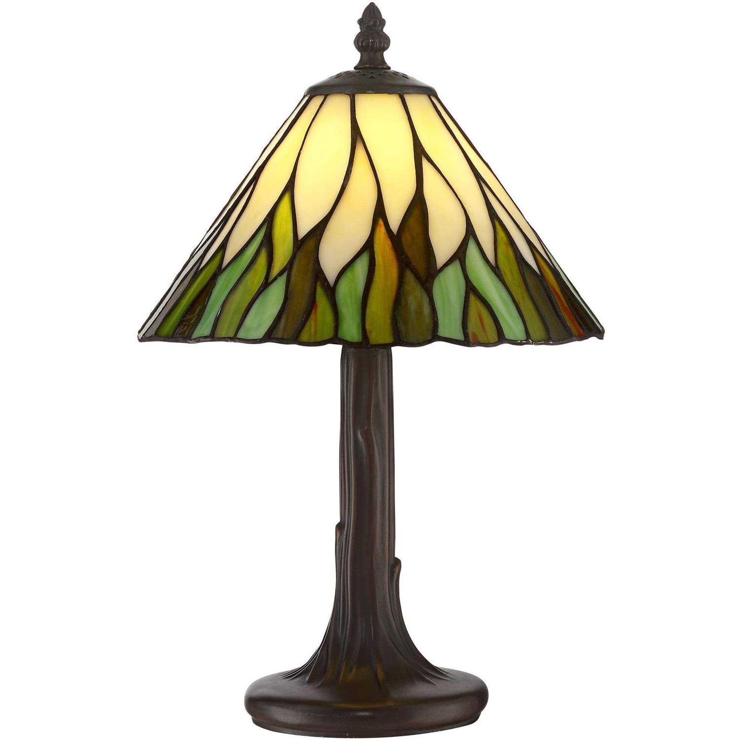 Robert Louis Tiffany Foglia Cottage Accent Table Lamp 14 1/2 High Brown Tree Stained Glass Shade for Bedroom Bedside Nightstand Office Kids House - Image 5