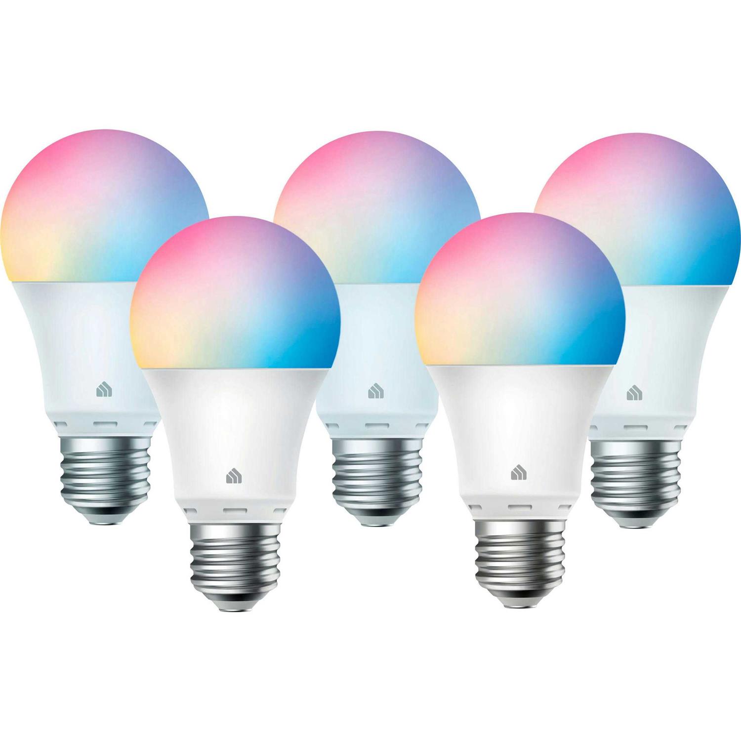 TP-Link 5 Piece Kasa A19 Wifi Smart Alexa & Google Assistant LED Light Bulbs