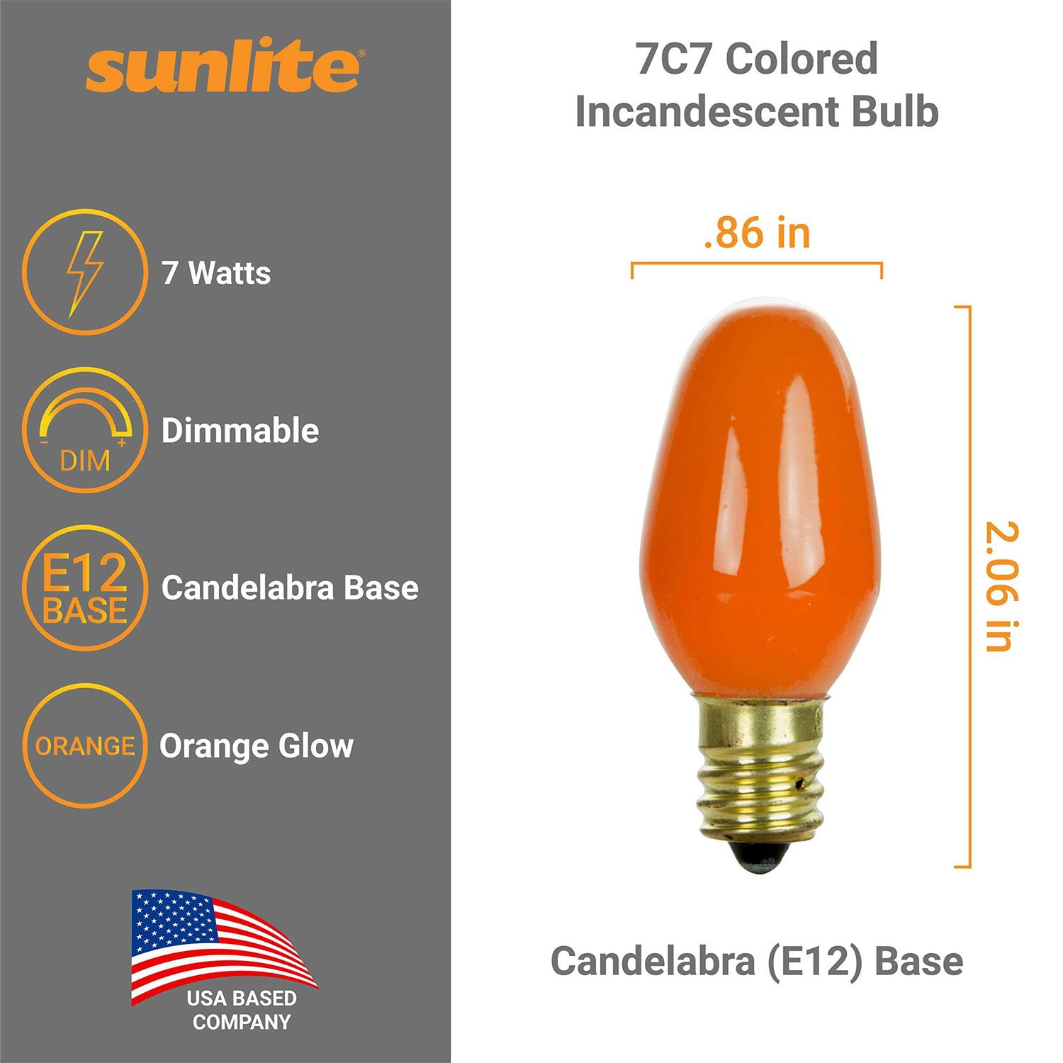 Sunlite 7c7 Incandescent 7 Watt - Image 3