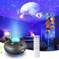 Star Projector, Galaxy Projector Night Light with 12 Constellations and 15 Planets Galaxy Light Projector with Bluetooth Music Speaker & Voice and