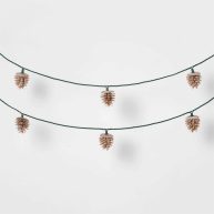 Wondershop 10ct Christmas LED String Lights with Sugared Pine cones Warm White GW