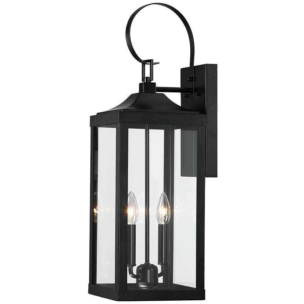 True Fine Jefferson 2-Light 25.7 in. Black Large Outdoor Wall Lantern Sconce Light TD40021OT - Image 3
