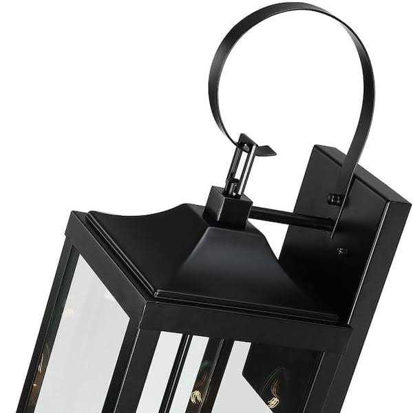 True Fine Jefferson 2-Light 25.7 in. Black Large Outdoor Wall Lantern Sconce Light TD40021OT - Image 2