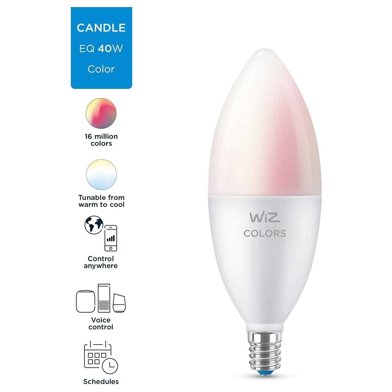WiZ LED 40W B12 Color Candle Bulb - Image 5