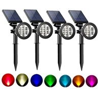 Sunklly Solar Spot Lights Outdoor Color Changing 8 Lighting Modes 2-in-1 Solar Lights Outdoor Waterproof