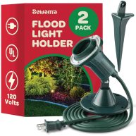 SEWANTA Outdoor Flood Light Holder Floodlight Fixture With Stake & Wall Mount Base