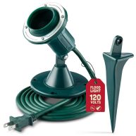 SEWANTA Outdoor Flood Light Holder Floodlight Fixture With Stake & Wall Mount Base