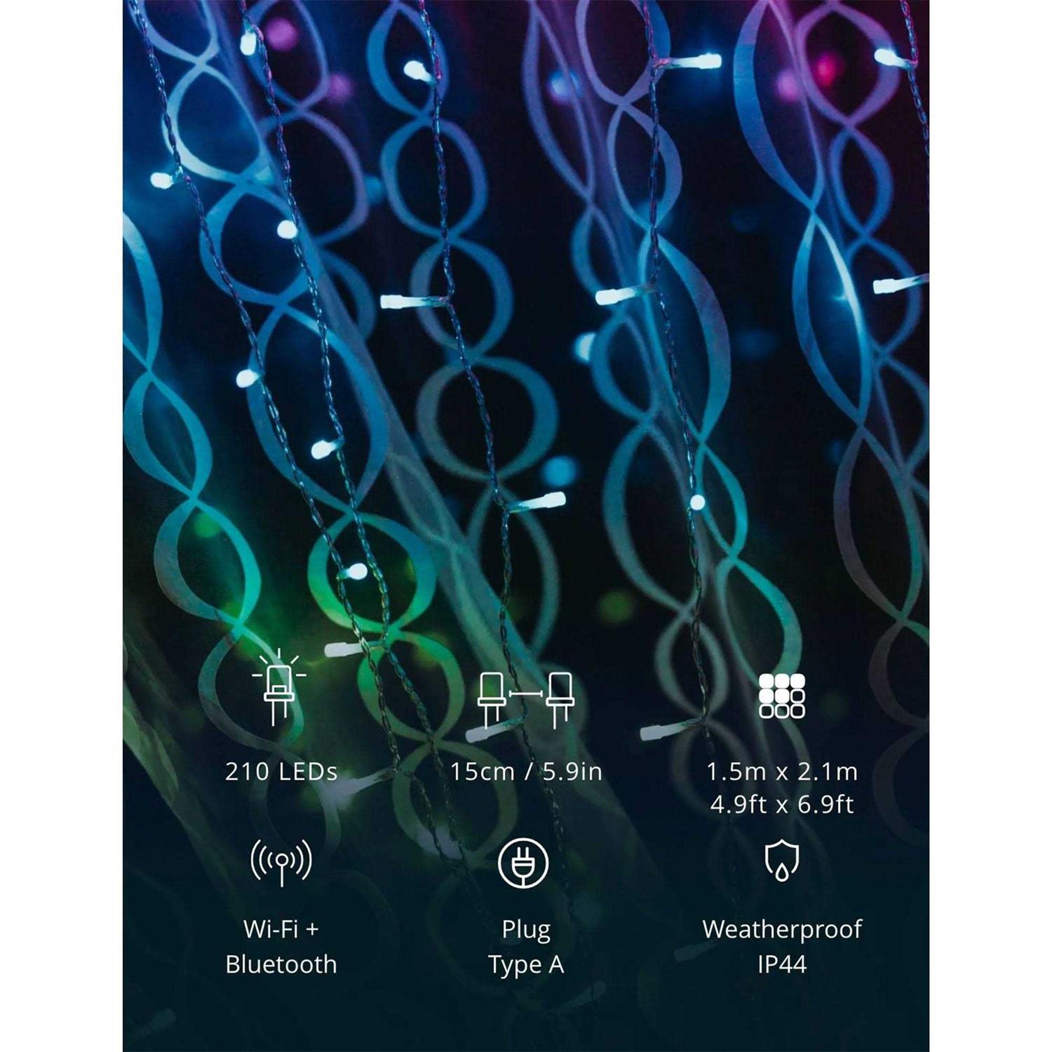 Twinkly Curtain App-Controlled Smart LED Christmas Lights 210 RGB+W - Image 4