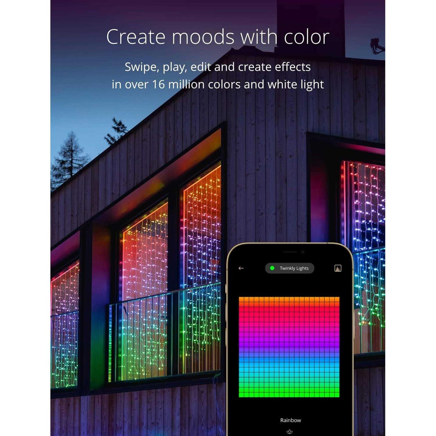 Twinkly Curtain App-Controlled Smart LED Christmas Lights 210 RGB+W - Image 5