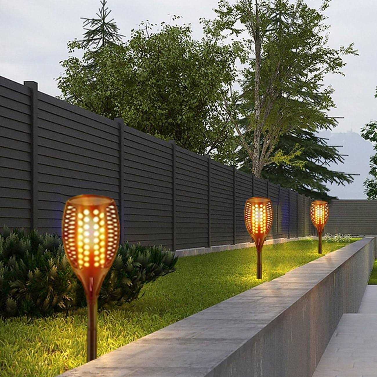 SDTC Tech 8.26 Inch / 21cm ABS Ground Spikes Solar Torch Light Garden Plastic Ground Stakes for Garden Light Pathway Markers - Image 4