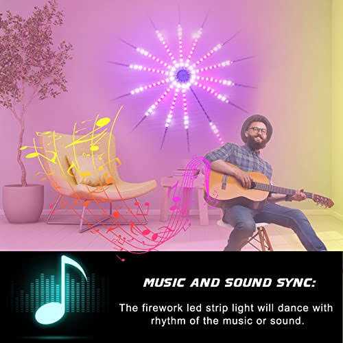 Smart Firework LED Lights, Music Sync LED Lights for Bedroom, Dream Color Changing Party Lights - Image 2