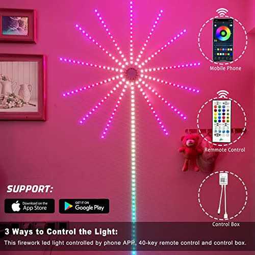 Smart Firework LED Lights, Music Sync LED Lights for Bedroom, Dream Color Changing Party Lights - Image 5