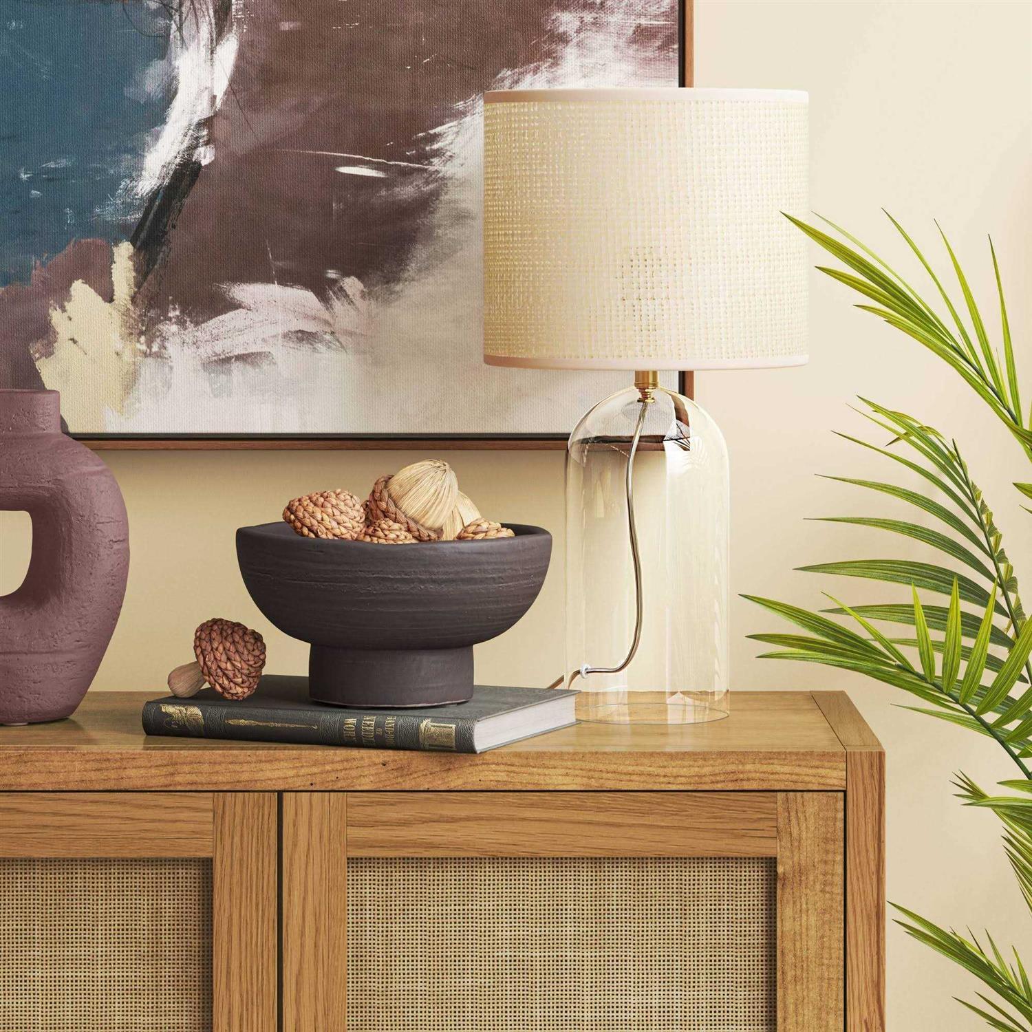 Threshold New Glass Table Lamp with Open Base and - Image 2