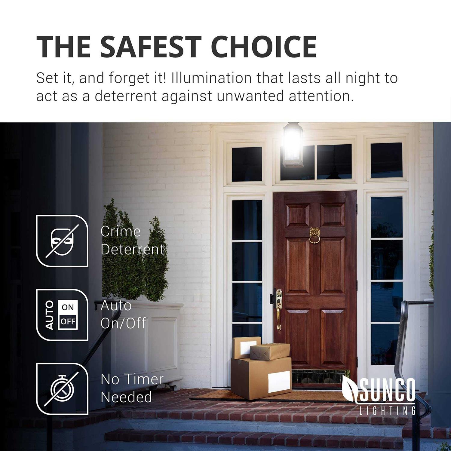 Sunco Lighting A19 Dusk to Dawn 9W LED Light Bulb - Image 4