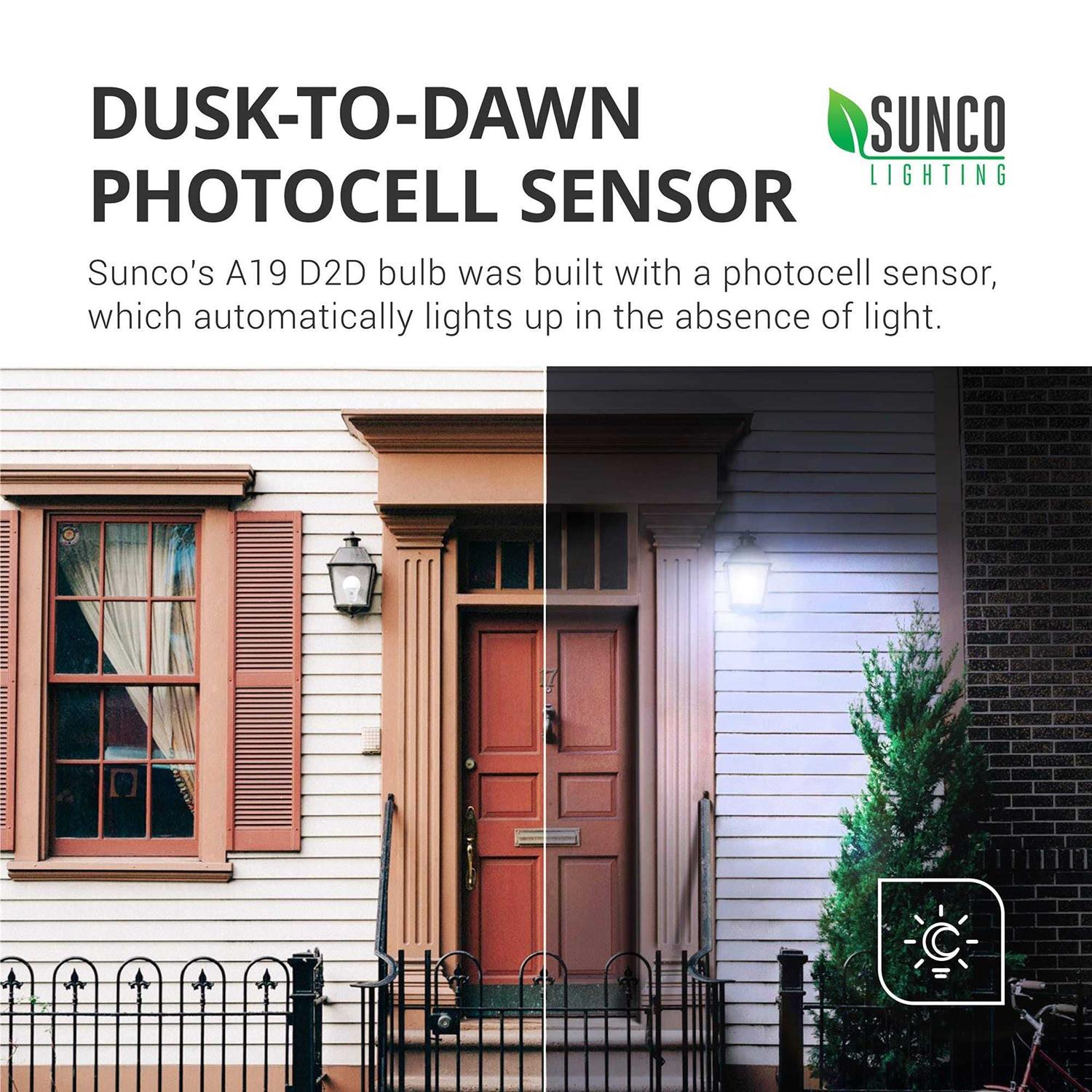 Sunco Lighting A19 Dusk to Dawn 9W LED Light Bulb - Image 5