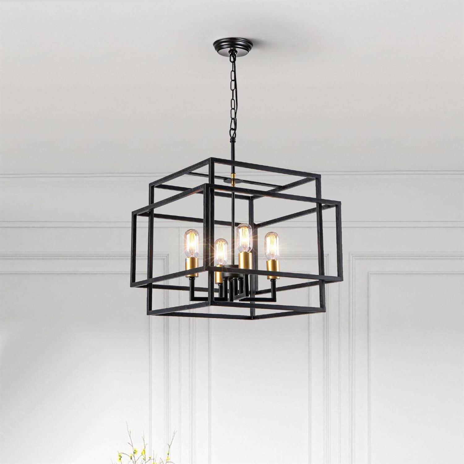 Worton 4 Light Lantern Square Chandelier Willa Arlo Interiors