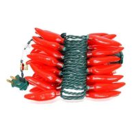 Sival 35 Light 13.5′ Green Wire Red Chili Pepper String
