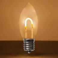 Wintergreen Lighting FlexFilament C9 LED Shatterproof Vintage Edison Christmas Light Bulbs