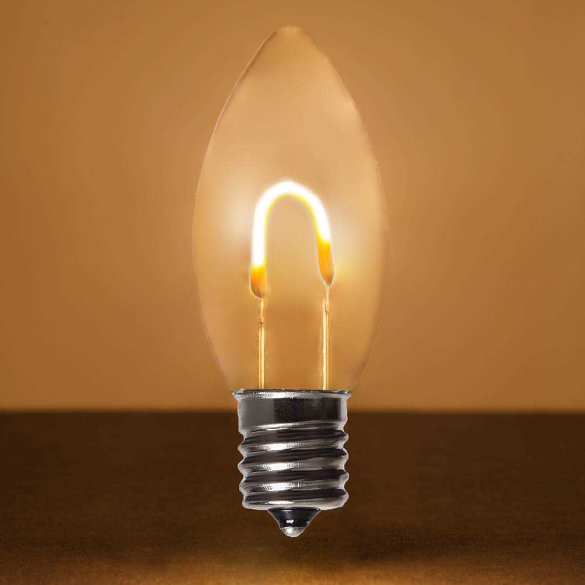 Wintergreen Lighting FlexFilament C9 LED Shatterproof Vintage Edison Christmas Light Bulbs