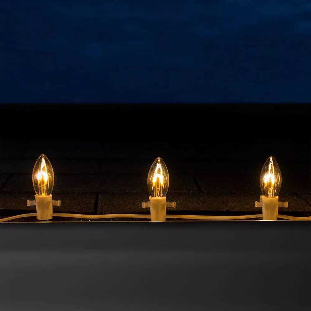 Wintergreen Lighting FlexFilament C9 LED Shatterproof Vintage Edison Christmas Light Bulbs - Image 4