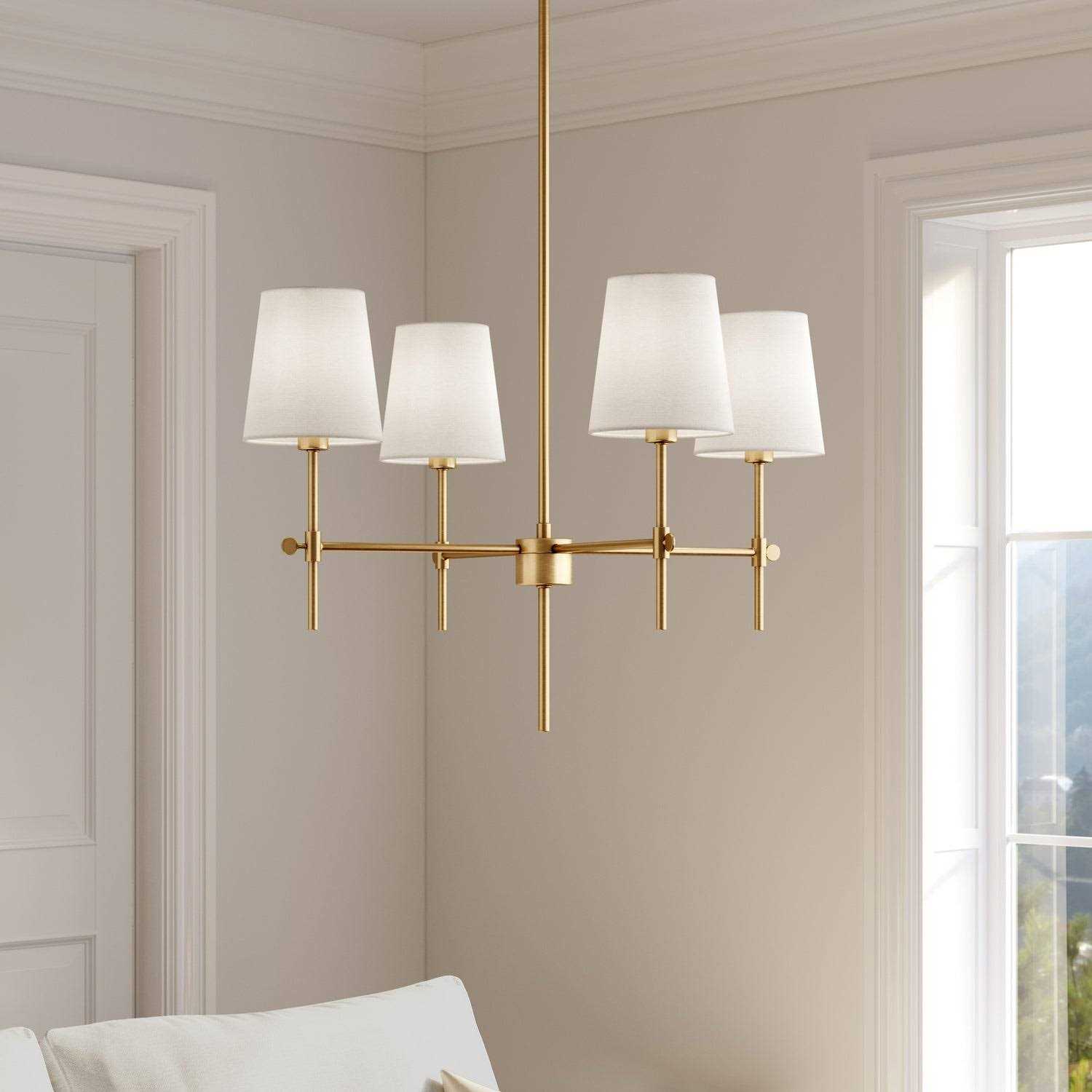 Visual Comfort Studio Baker Four Light Chandelier Brushed Nickel - Image 5