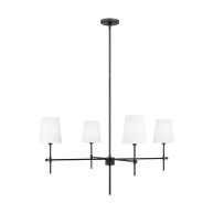 Visual Comfort Studio Baker Four Light Chandelier Brushed Nickel