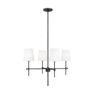 Visual Comfort Studio Baker Four Light Chandelier Brushed Nickel
