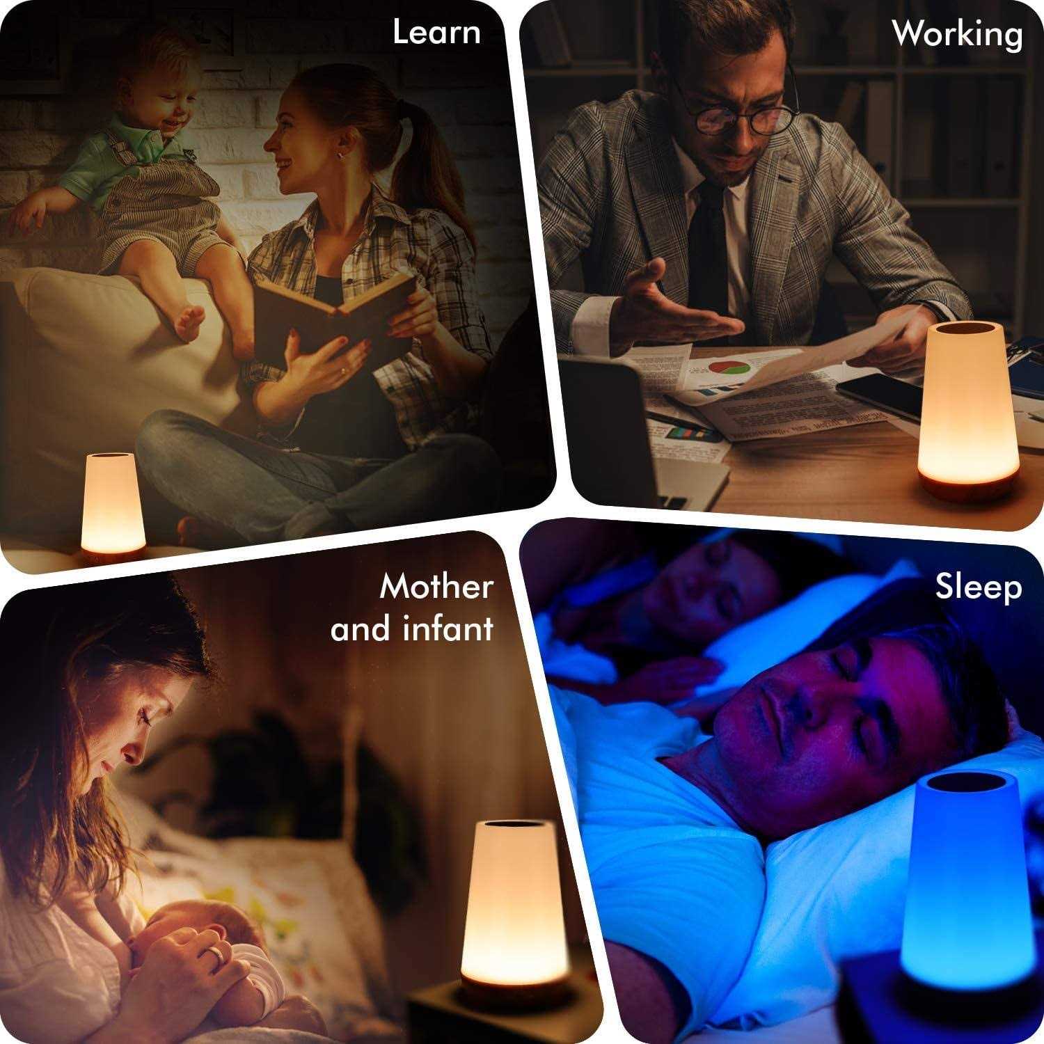 THAUSDAS Night Light Dimmable Touch Lamp For Bedroom Portable Table Bedside Lamp - Image 4