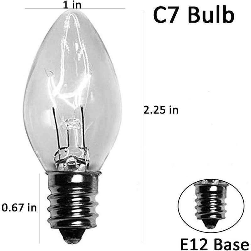 Romasaty 25 Pack Clear Replacement Bulbs C7 Outdoor String Light Bulbs - Image 2
