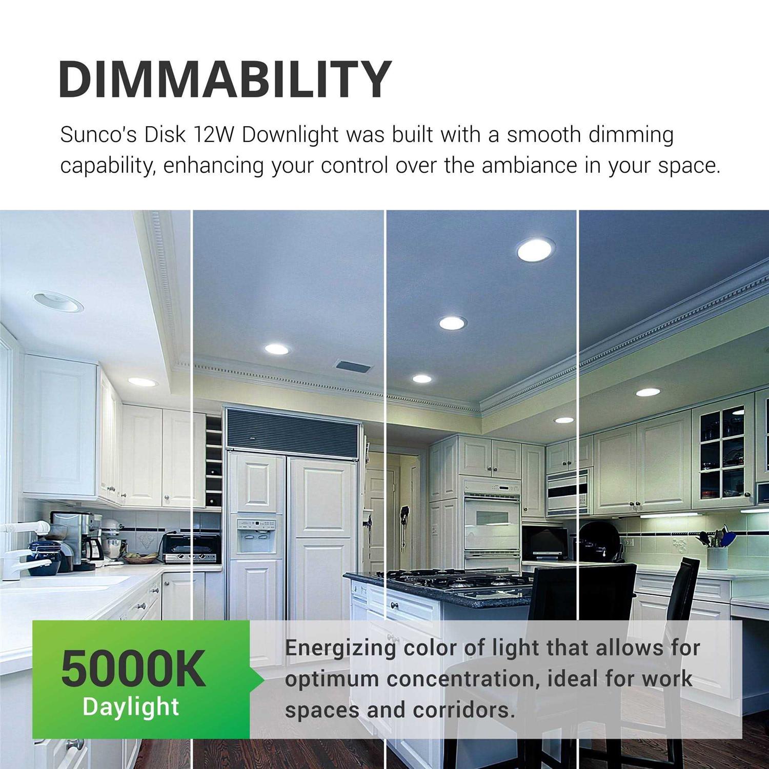 Sunco Lighting 24 Pack 5 Inch / 6 Inch Flush Mount Disk LED Downlight - Image 2