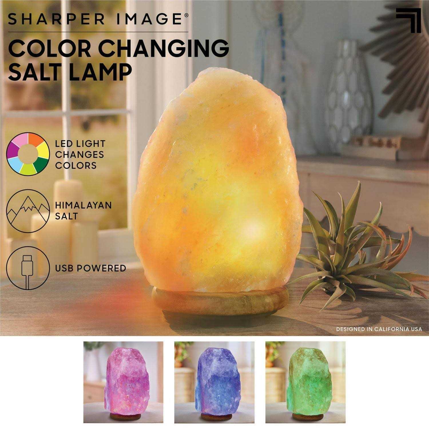 The Sharper Image Crystal Salt Lamp Color Changing - Image 2