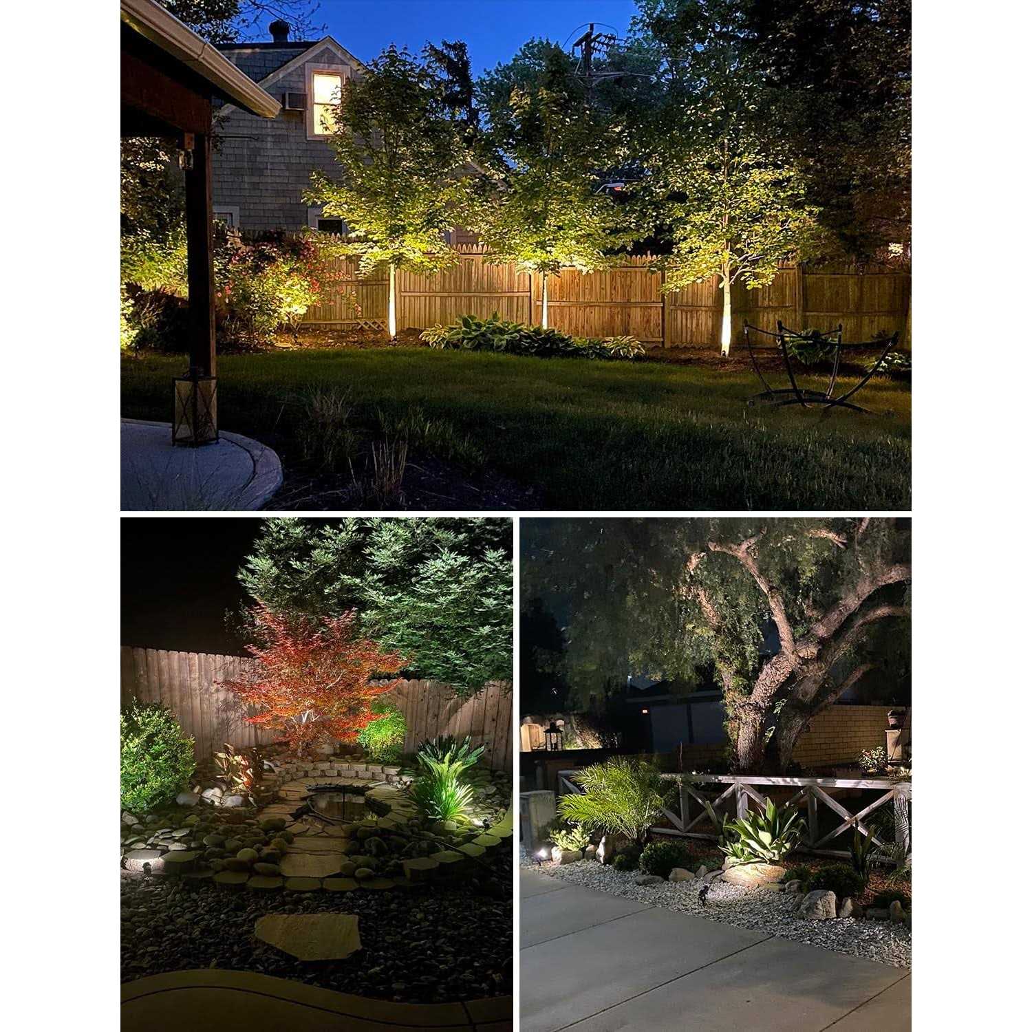 Sunvie 12W Low Voltage LED Landscape Lights with Connectors Outdoor 12V Super Warm White Waterproof Garden Pathway Lights Wall Tree Flag - Image 4
