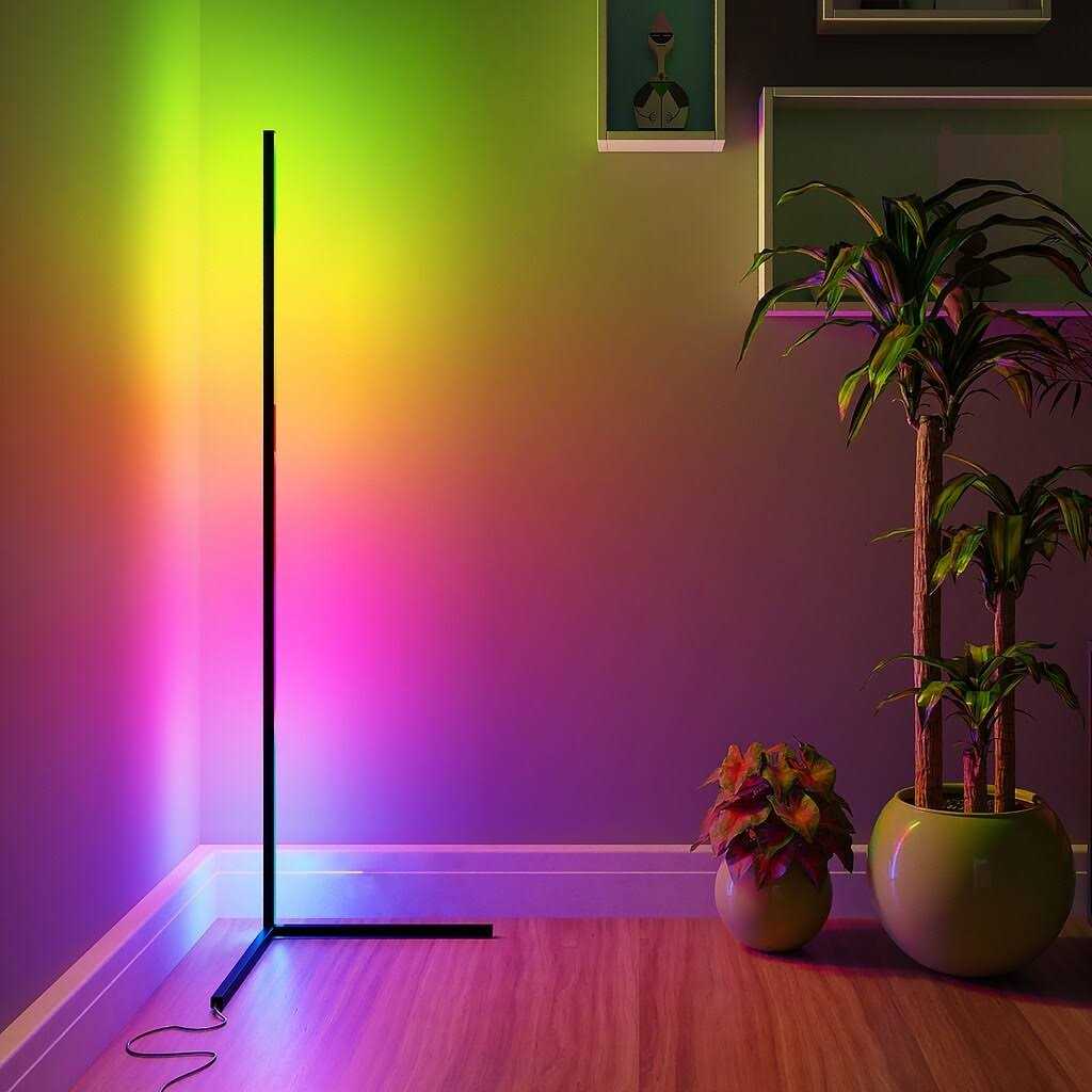 RGB LED Metal Corner Floor Lamp - Image 2