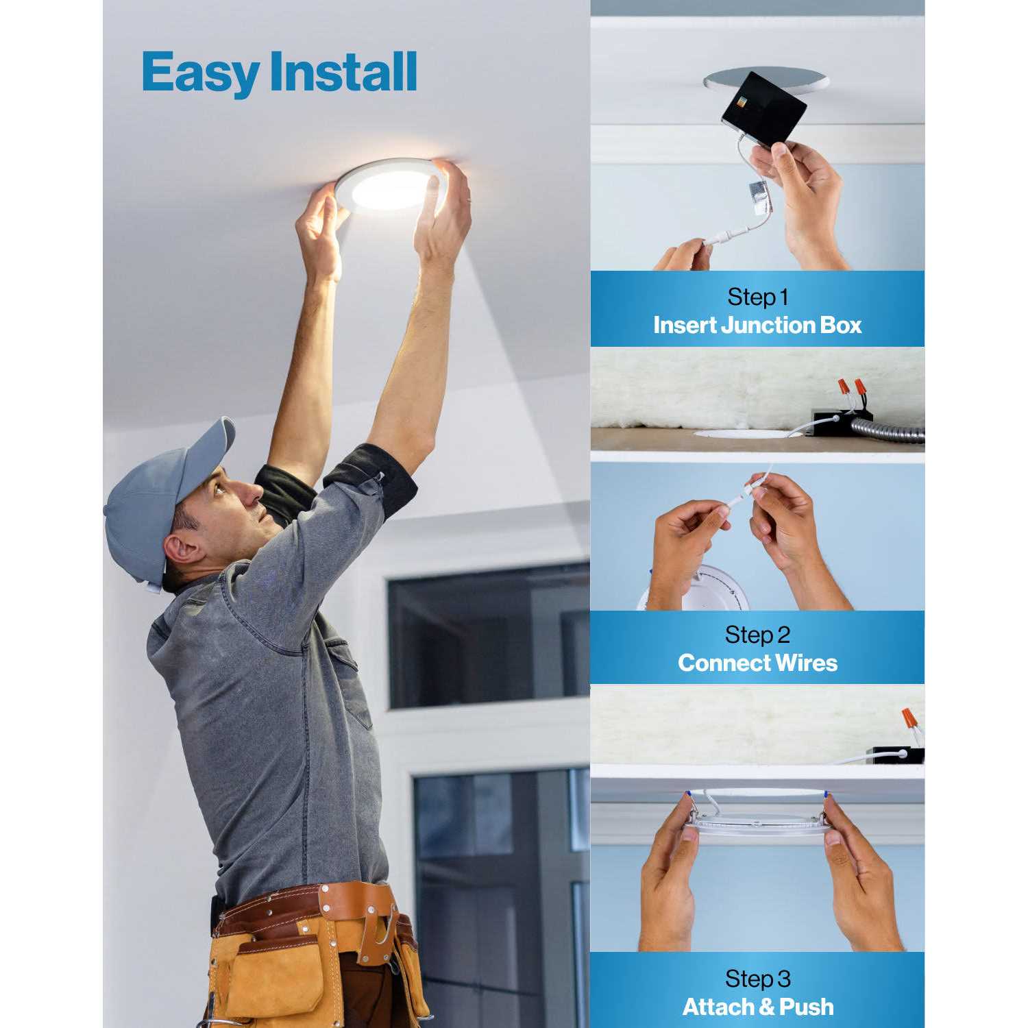 Sunco Lighting 12 Pack 6 Inch Slim LED Downlight with Junction Box - Image 4