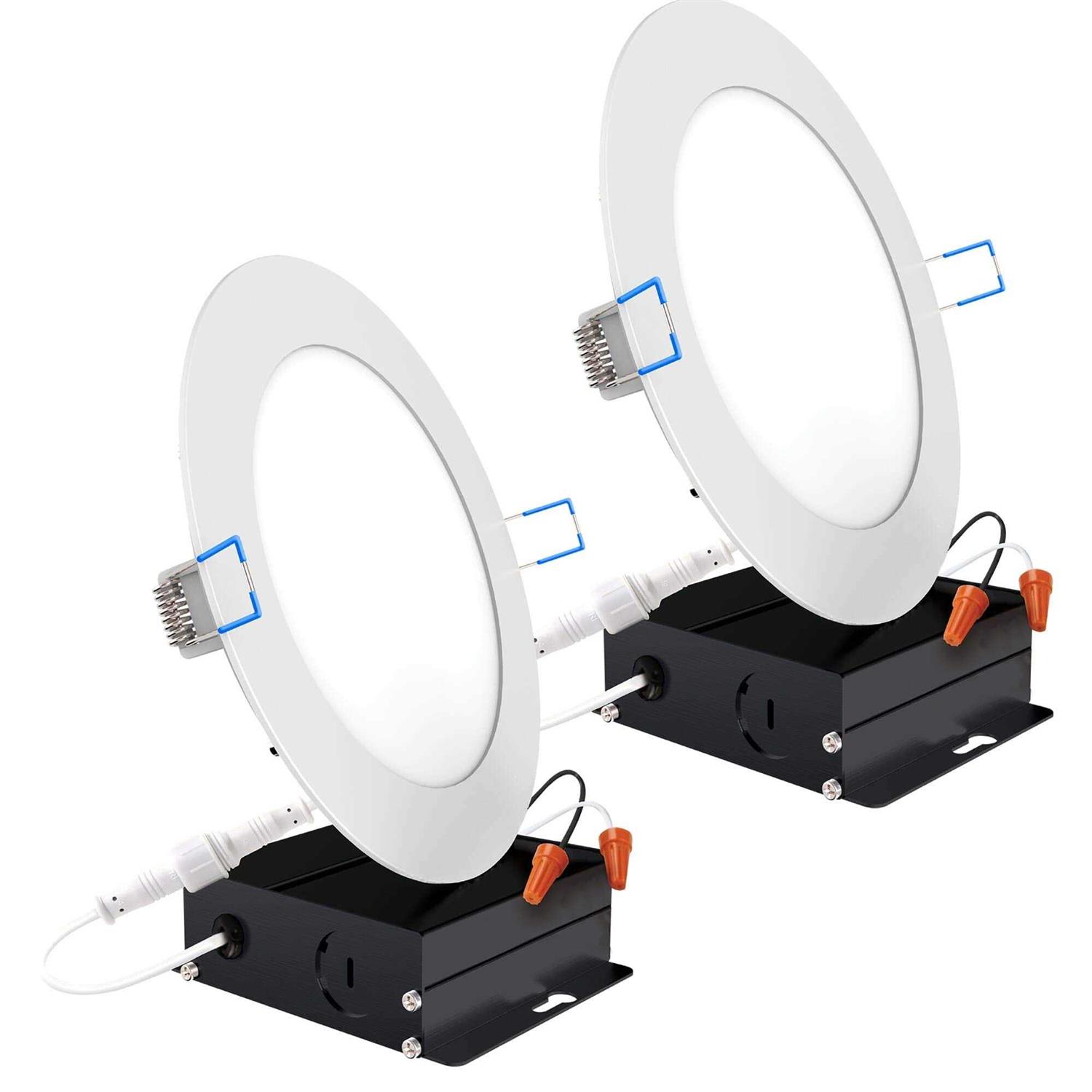 Sunco Lighting 12 Pack 6 Inch Slim LED Downlight with Junction Box